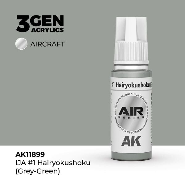 AK 11899 17 ml. IJA #1 Hairyokushoku (Grey-Green), Aircraft Serisi 3GEN Akrilik Model Boyası