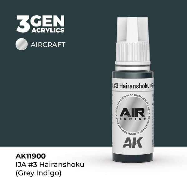 AK 11900 17 ml. IJA #3 Hairanshoku (Grey Indigo), Aircraft Serisi 3GEN Akrilik Model Boyası