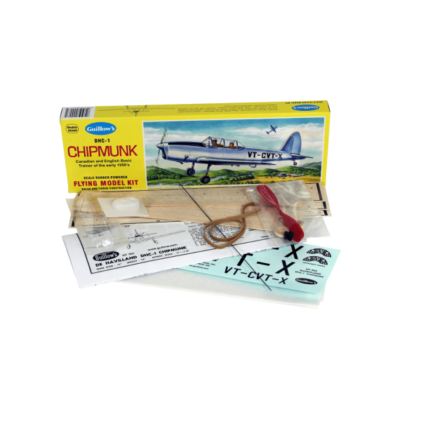 Guillow's 903 1/24 Ölçek, Chipmunk, 43cm, Balsa, Serbest Uçuş Model Kiti