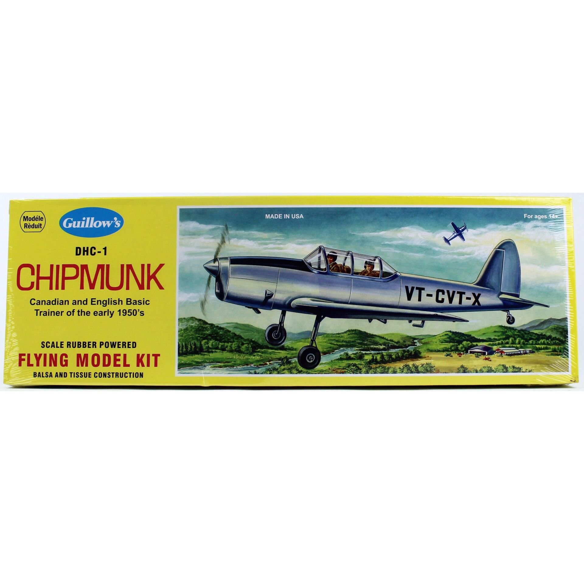 Guillow's 903 1/24 Ölçek, Chipmunk, 43cm, Balsa, Serbest Uçuş Model Kiti