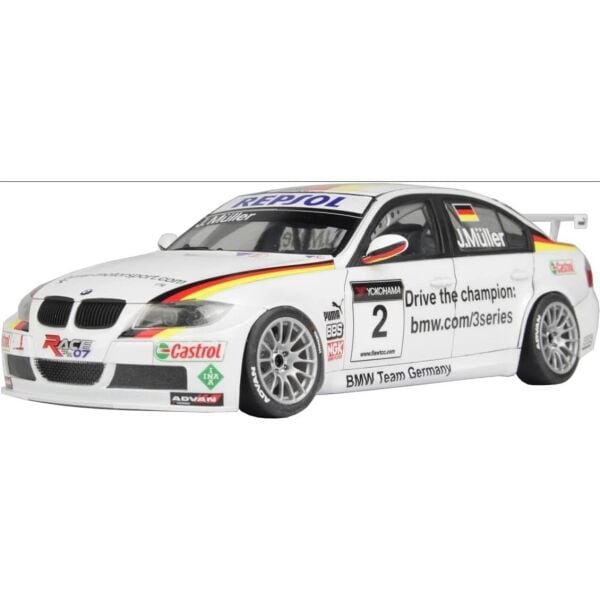 Nunu PN24037HE 1/24 Ölçek, Bmw 320si E90 with 3D Printed Grille Parts (WTCC Brands Hatch 2008 Winner), Otomobil Plastik Model K