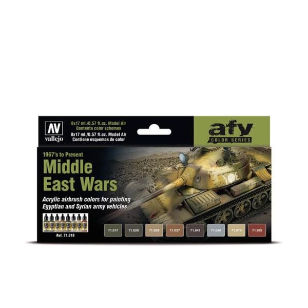 Vallejo 71619 8x18 ml. Middle East Wars 1967's to present, Model Air Serisi Model Boyası Seti