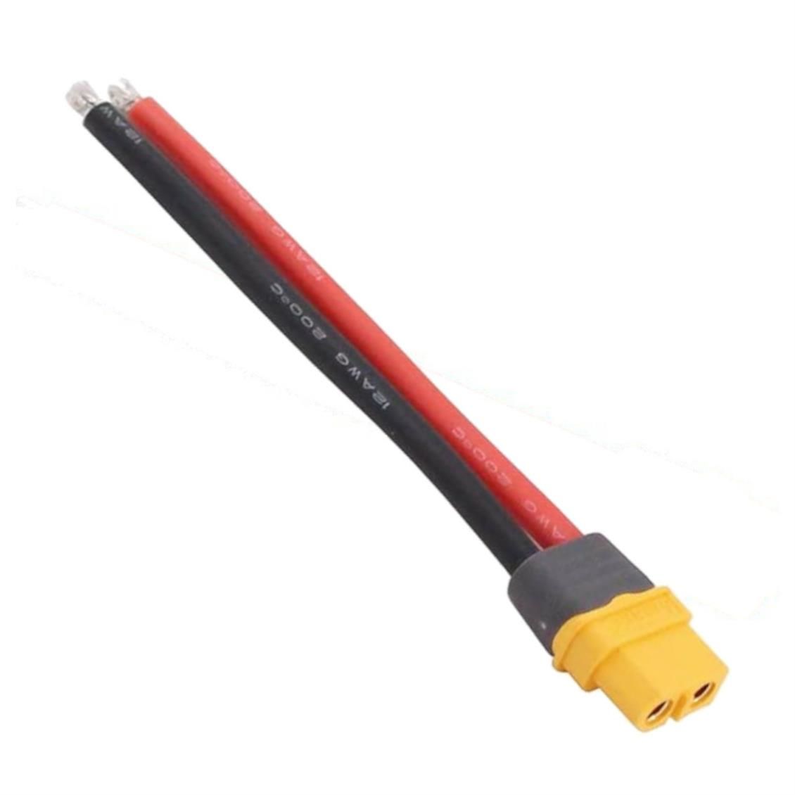 Himax XT-60 Dişi Konnektör, 12 AWG Silikon Kablolu, 10 cm.