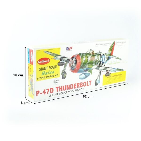 Guillow's 1001 1/16 Ölçek, Thunderbolt, 77cm, Balsa, Serbest Uçuş Model Kiti