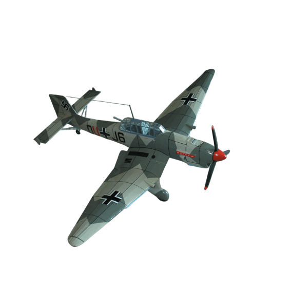 Guillow's 1002 1/16 Ölçek, Stuka, 88cm, Balsa, Serbest Uçuş Model Kiti