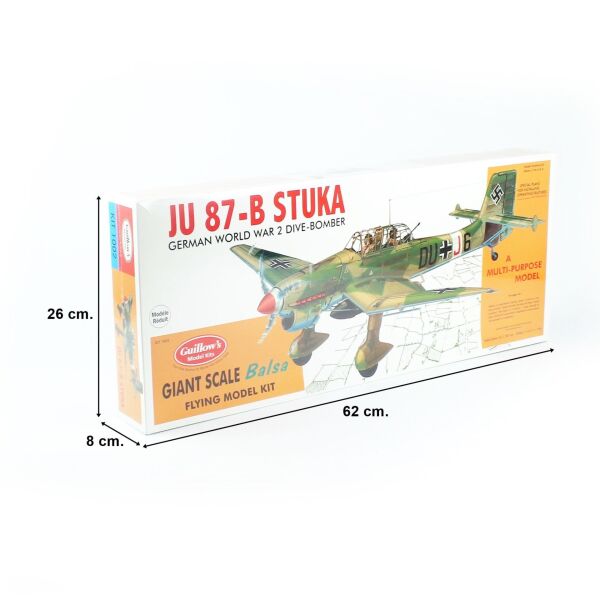 Guillow's 1002 1/16 Ölçek, Stuka, 88cm, Balsa, Serbest Uçuş Model Kiti