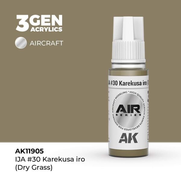 AK 11905 17 ml. IJA #30 Karekusa iro (Dry Grass), Aircraft Serisi 3GEN Akrilik Model Boyası