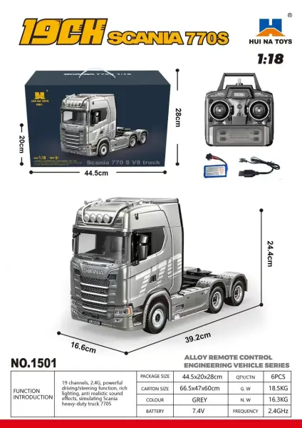 Huina Scania 770S RC Truck 1/18 RTR Gri