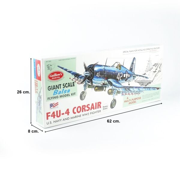 Guillow's 1004 1/16 Ölçek, Corsair, 77cm, Balsa, Serbest Uçuş Model Kiti