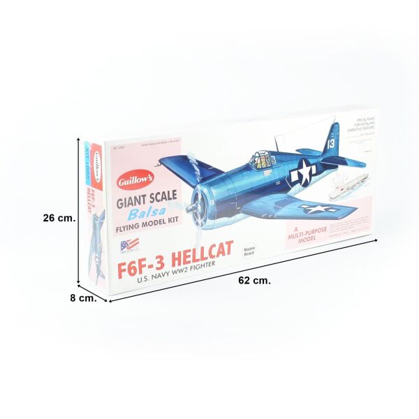 Guillow's 1005 1/16 Ölçek, Hellcat, 83cm, Balsa, Serbest Uçuş Model Kiti
