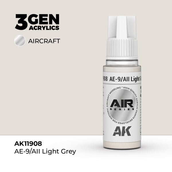 AK 11908 17 ml. AE-9/AII Light Grey, Aircraft Serisi 3GEN Akrilik Model Boyası