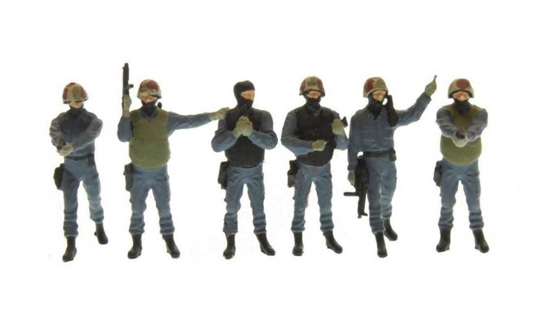 Preiser 10446 1/87 Ölçek, CSG 9 Özel Tim polisleri, Boyanmış Plastik Figürleri, 6 Adet