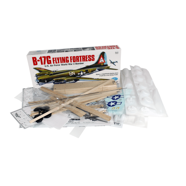 Guillow's 2002 1/28 Ölçek, B-17G Flying Fortress, 116cm, Balsa, Serbest Uçuş Model Kiti