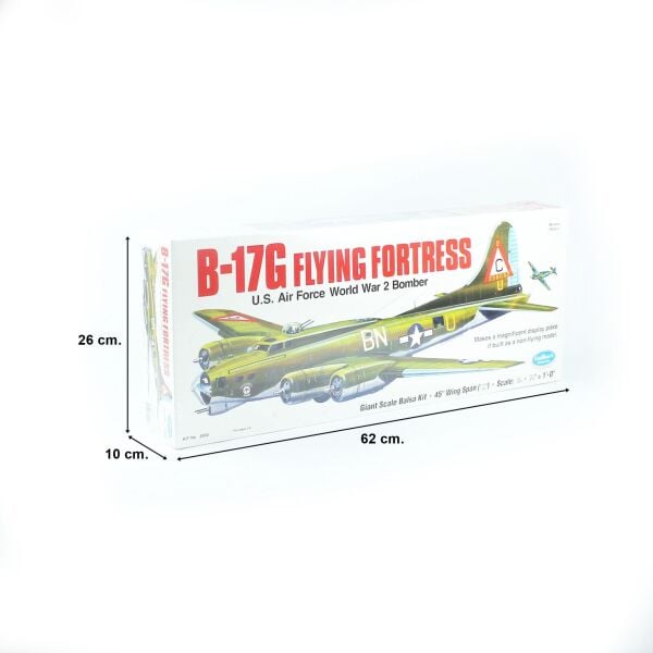 Guillow's 2002 1/28 Ölçek, B-17G Flying Fortress, 116cm, Balsa, Serbest Uçuş Model Kiti