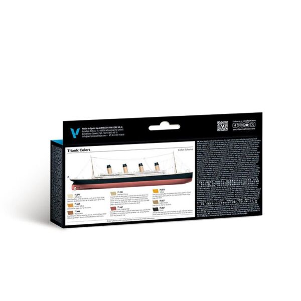 Vallejo 71646 8x18 ml. Titanic Colors , Model Air Serisi Model Boyası Seti