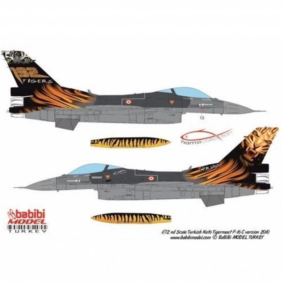 Babibi DBT01192 1/48 Ölçek, F-16C, Tigermeet 2010, Dekal Çıkartma