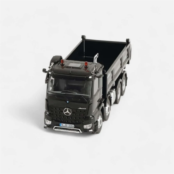 NZG 1066/50 1/50 Ölçek, Mercedes-Benz Arocs 8x4 Meiller Damperli Kamyon, Siyah, Sergilemeye Hazır Metal Model