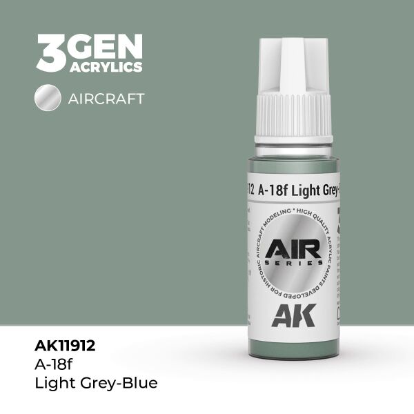 AK 11912 17 ml. A-18f Light Grey-Blue, Aircraft Serisi 3GEN Akrilik Model Boyası