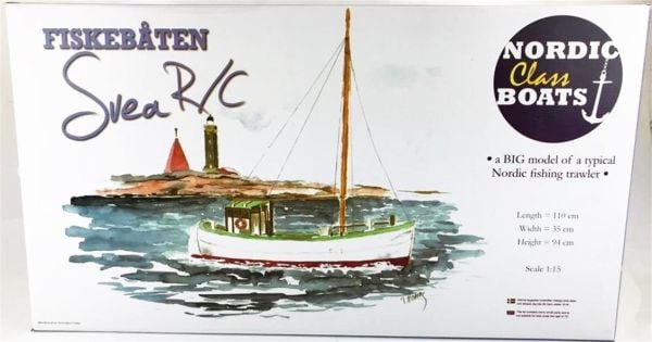 Türk Model 1/15 102 Svea İskandinav Balıkçı Teknesi, R/C Dönüşebilir, 110 cm. Ahşap Model Kiti