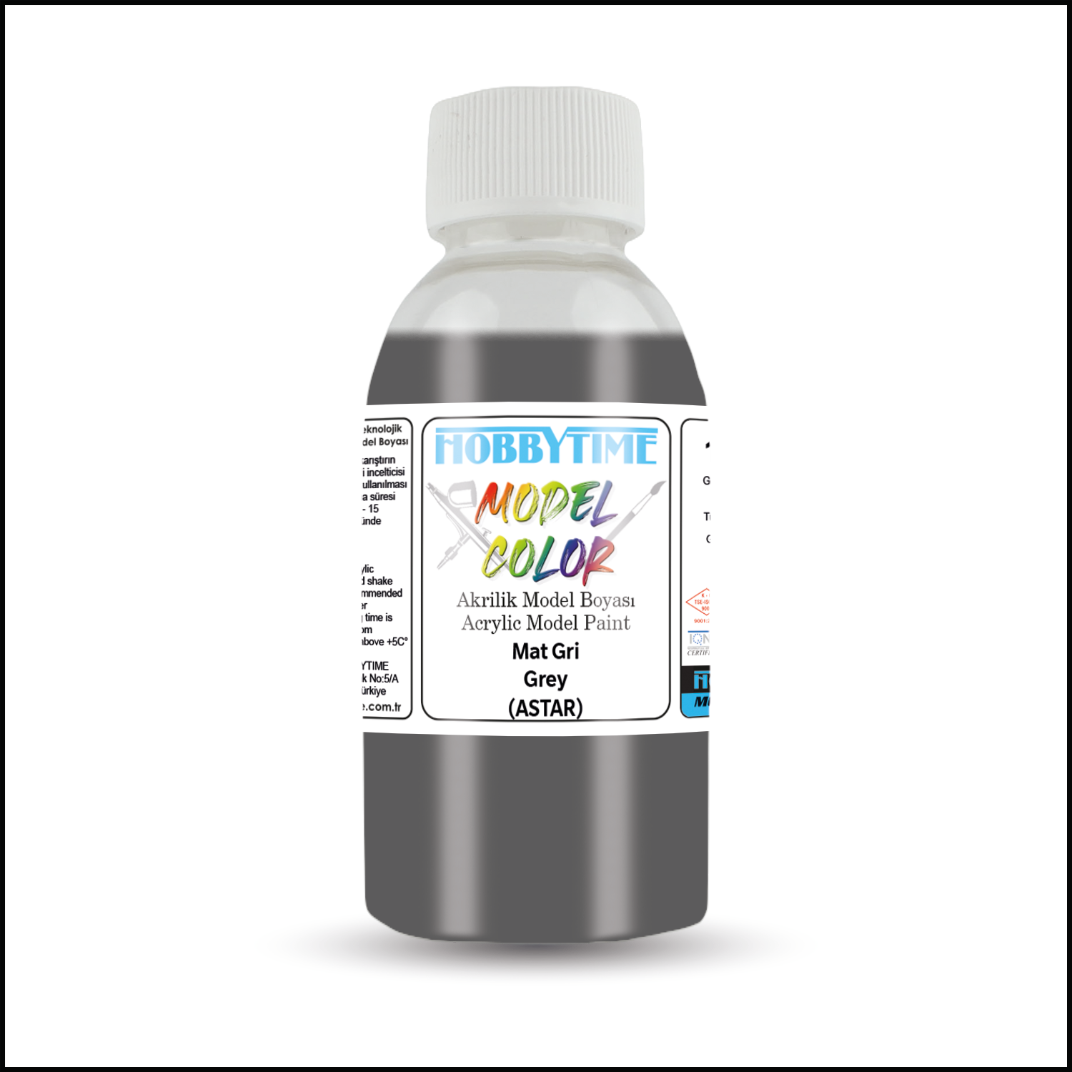 Hobbytime 479 100 ml. Mat Gri (Grey ), Astar, Akrilik Model Boyası