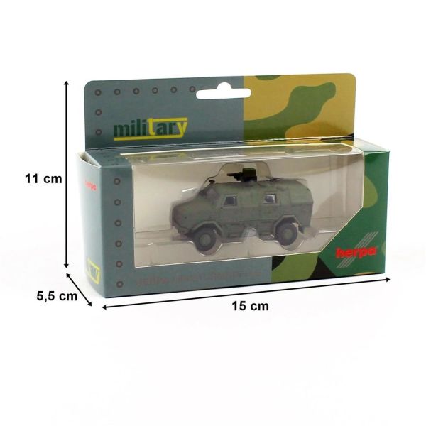 Herpa 746168 1/87 Ölçek, ATF Dingo, FLW 100 Silahlı, Zırhlı Personel Taşıyıcı, Sergilemeye Hazır Model Araç