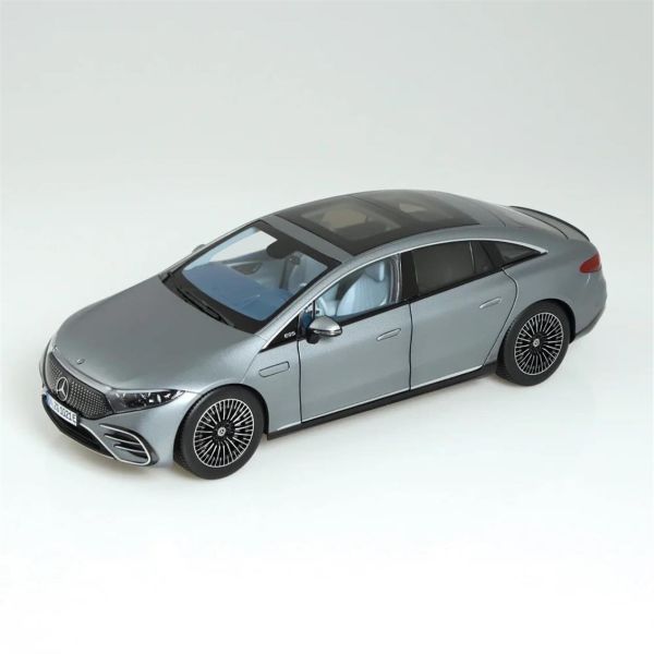NZG PM10200052 1/18 Ölçek, Mercedes-Benz EQS, Selenit Gri, Sergilemeye Hazır Metal Araba Modeli