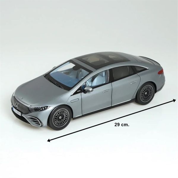 NZG PM10200052 1/18 Ölçek, Mercedes-Benz EQS, Selenit Gri, Sergilemeye Hazır Metal Araba Modeli