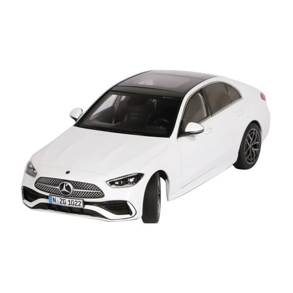 NZG PM10220041 1/18 Ölçek, Mercedes-Benz C-Class, Beyaz, Sergilemeye Hazır Metal Araba Modeli