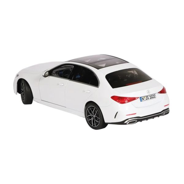 NZG PM10220041 1/18 Ölçek, Mercedes-Benz C-Class, Beyaz, Sergilemeye Hazır Metal Araba Modeli