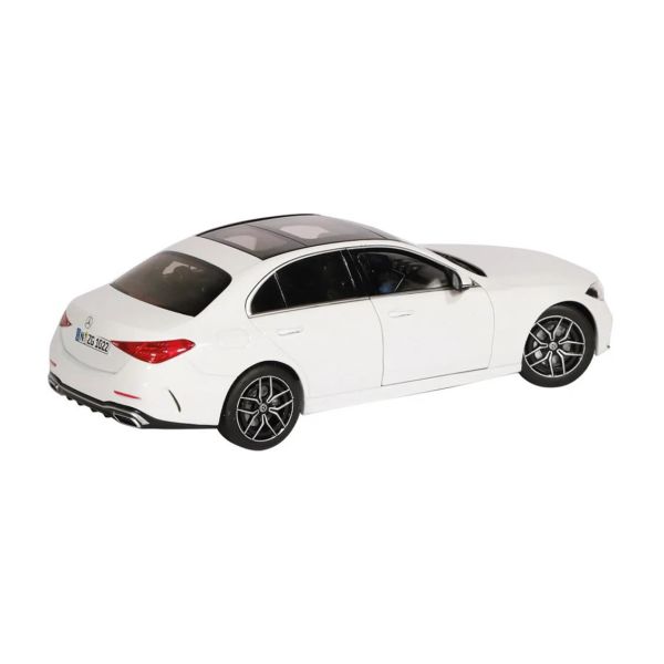 NZG PM10220041 1/18 Ölçek, Mercedes-Benz C-Class, Beyaz, Sergilemeye Hazır Metal Araba Modeli