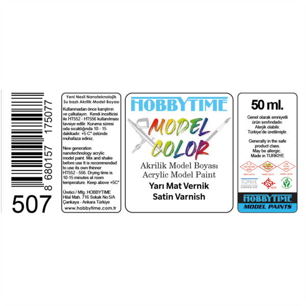 Hobbytime 507 50 ml. Yarı Mat Vernik (Satin Varnish)