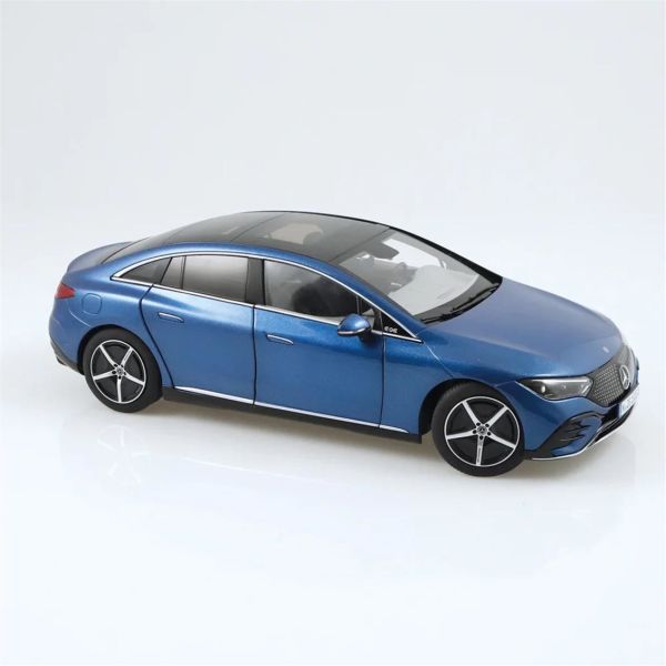 NZG PM10230021 1/18 Ölçek, Mercedes-Benz EQE, Metalik Mavi, Sergilemeye Hazır Metal Araba Modeli