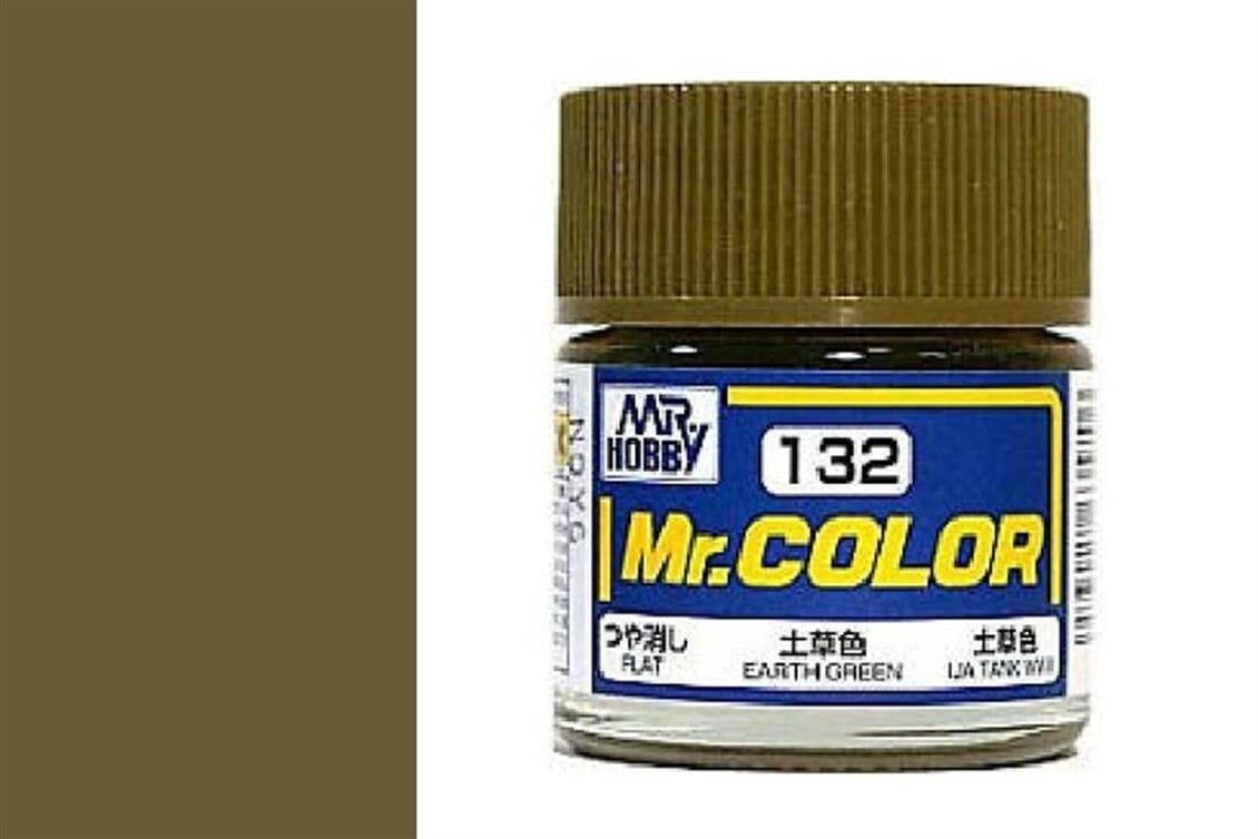 Mr.Hobby C-132 10 ml. Earth Green, Mr.Color Serisi Model Boyası
