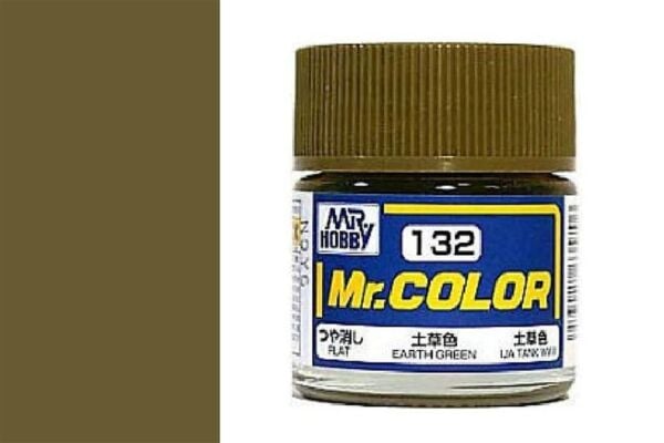 Mr.Hobby C-132 10 ml. Earth Green, Mr.Color Serisi Model Boyası