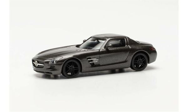 Herpa 430784-002 1/87 Ölçek, MB SLS AMG, Monza Gri, Sergilemeye Hazır Model Araç