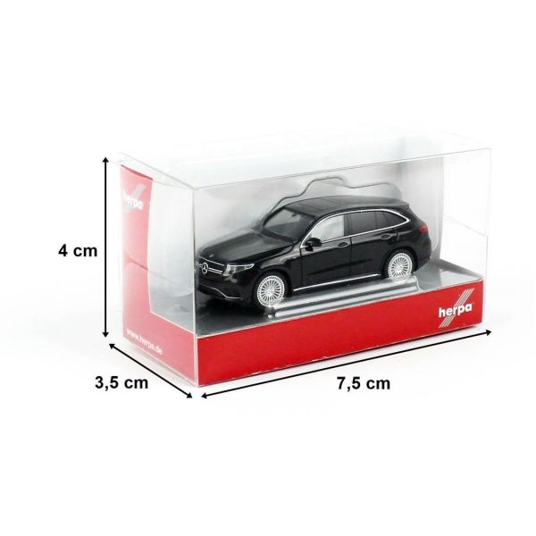Herpa 430715-003 1/87 Ölçek, MB EQ EQC AMG, Siyah, Sergilemeye Hazır Model Araç