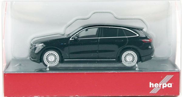 Herpa 430715-003 1/87 Ölçek, MB EQ EQC AMG, Siyah, Sergilemeye Hazır Model Araç