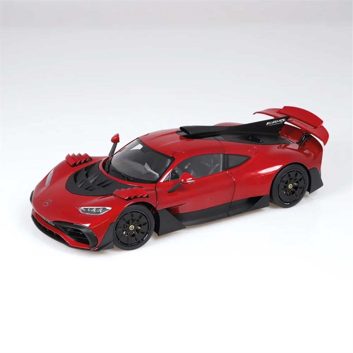 NZG PM10670011 1/18 Ölçek, Mercedes-Benz AMG One (Race), Patagonya Kırmızısı, Sergilemeye Hazır Metal Yarış Arabası Modeli