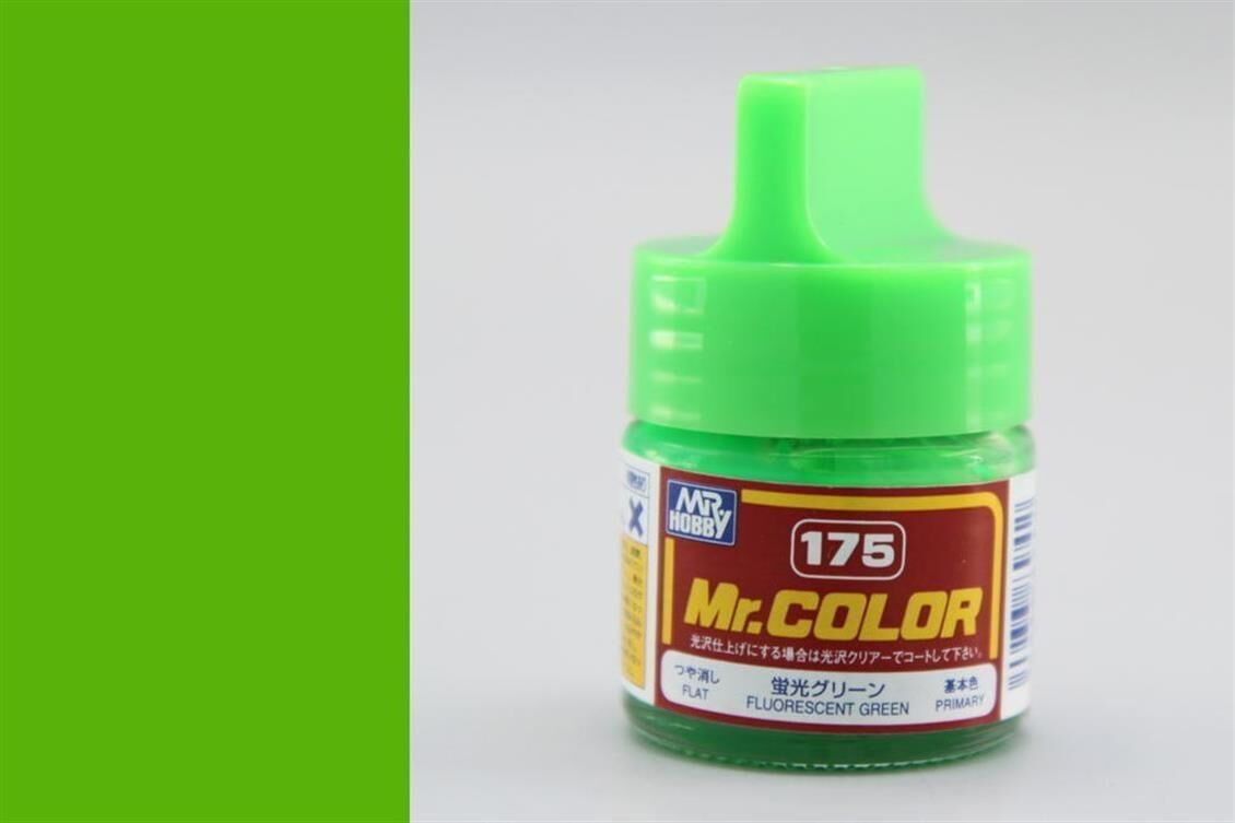 Mr.Hobby C-175 10 ml. Fluorescent Green, Mr.Color Serisi Model Boyası