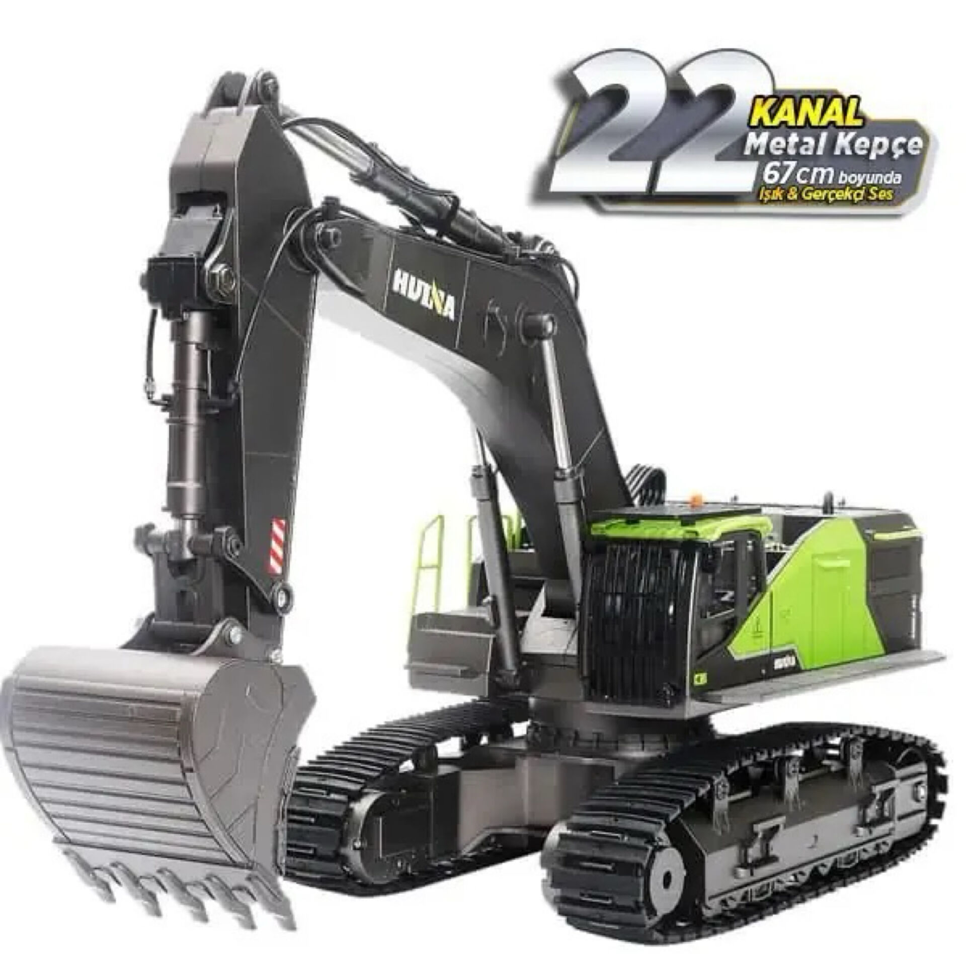 Huina 1593 Ekskavatör 1/14 22 Kanal Metal Kepçeli