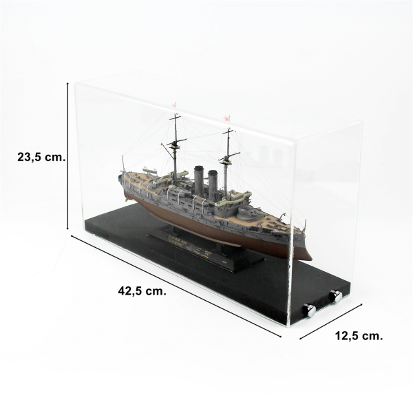 QD406 1/350 Ölçek, IJN Mikasa 1904 Japon Savaş Gemisi, Camekanlı, Sergilemeye Hazır, Plastik Gemi Modeli