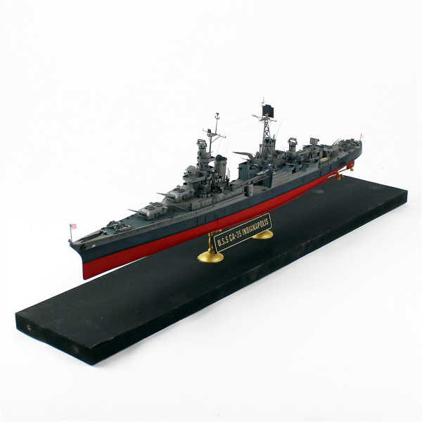 QD408 1/350 Ölçek, USS Indianapolis Savaş Kruvazörü, Camekanlı, Sergilemeye Hazır, Plastik Gemi Modeli