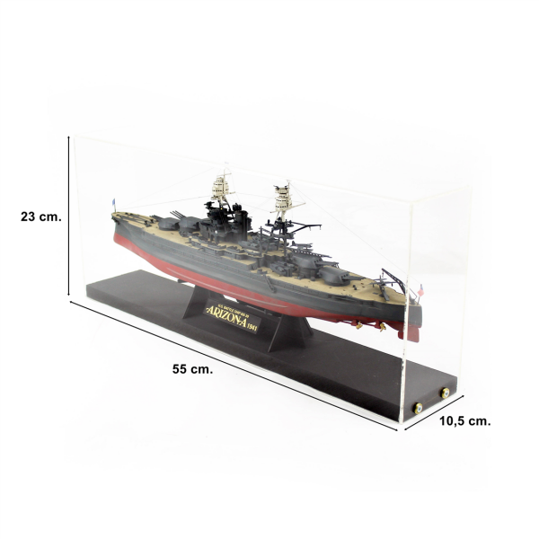 QD409 1/350 Ölçek, USS Arizona Savaş Gemisi, Camekanlı, Sergilemeye Hazır, Plastik Gemi Modeli