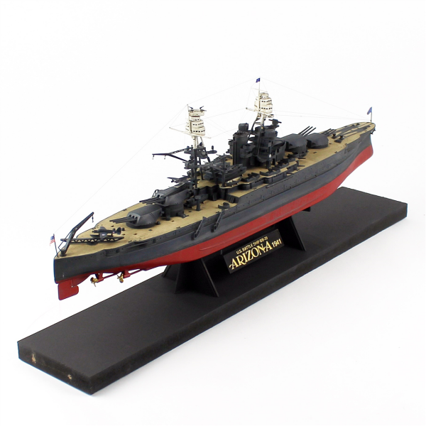 QD409 1/350 Ölçek, USS Arizona Savaş Gemisi, Camekanlı, Sergilemeye Hazır, Plastik Gemi Modeli