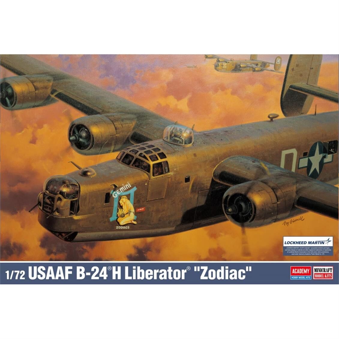 Academy 12584 1/72 USAAF B-24H Liberator (Zodiac), Bonbardıman Deniz Uçağı, Plastik Model Kiti
