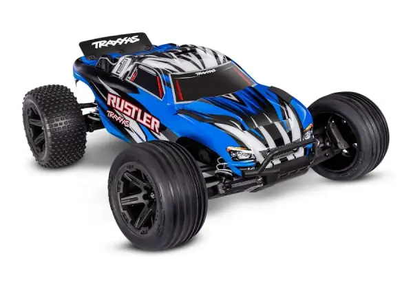 Traxxas Rustler HD 1/10 2WD + USB Şarj Aleti Mavi