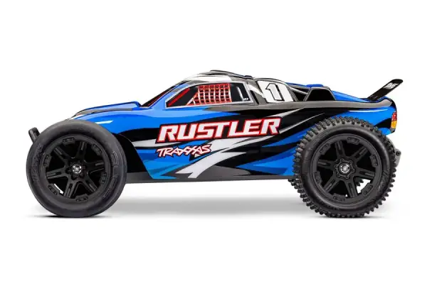 Traxxas Rustler HD 1/10 2WD + USB Şarj Aleti Mavi