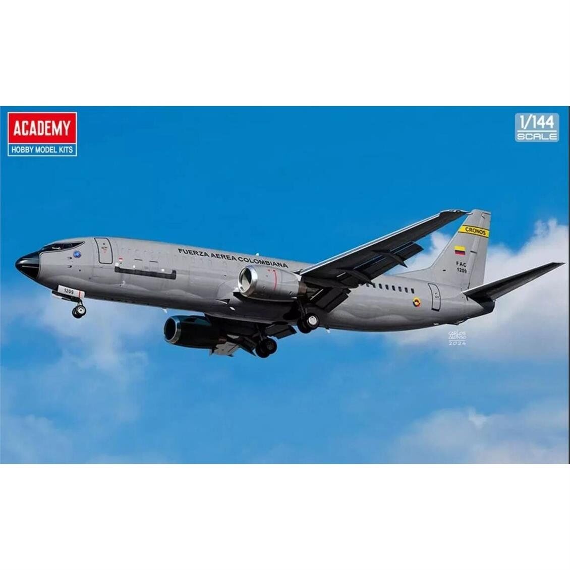 Academy 12639 1/144 Boeing 737 (Colombian Air Force) Askeri Yolcu Uçağı, Plastik Model Kiti