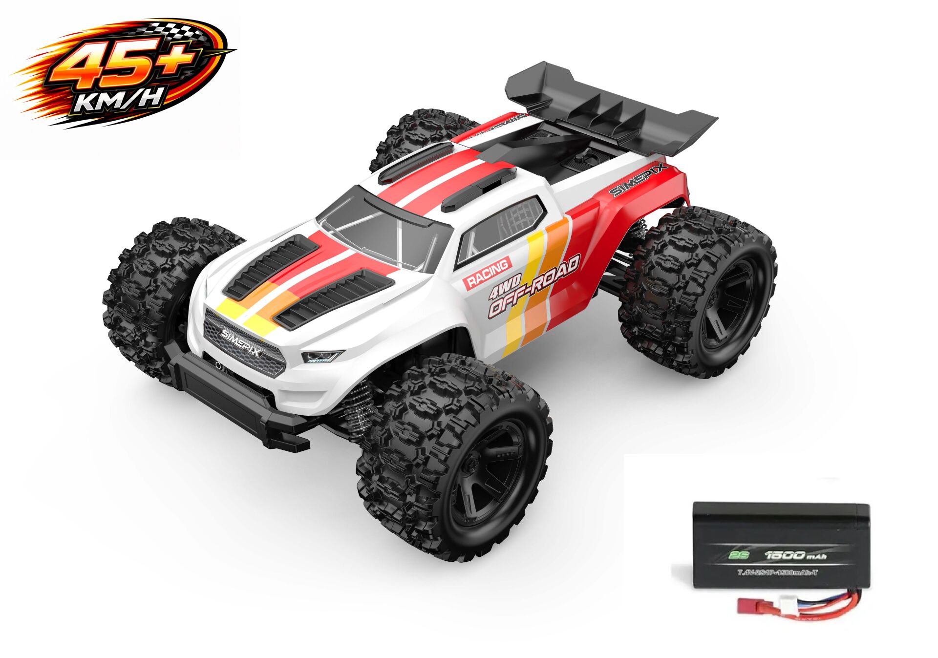 MJX 1/18 Hyper GO 18208 4x4 Fırçalı Motor ve Escli, 2.4 Ghz. Uzaktan Kumandalı Arazi Aracı +Ekstra Bataryalı