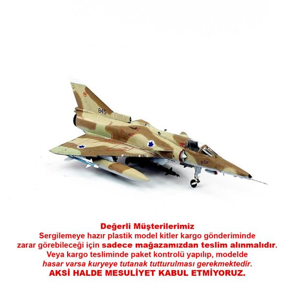 QD160 1/72 Ölçek, Kfir C2/C7 Sergilemeye Hazır Plastik Uçak Maketi